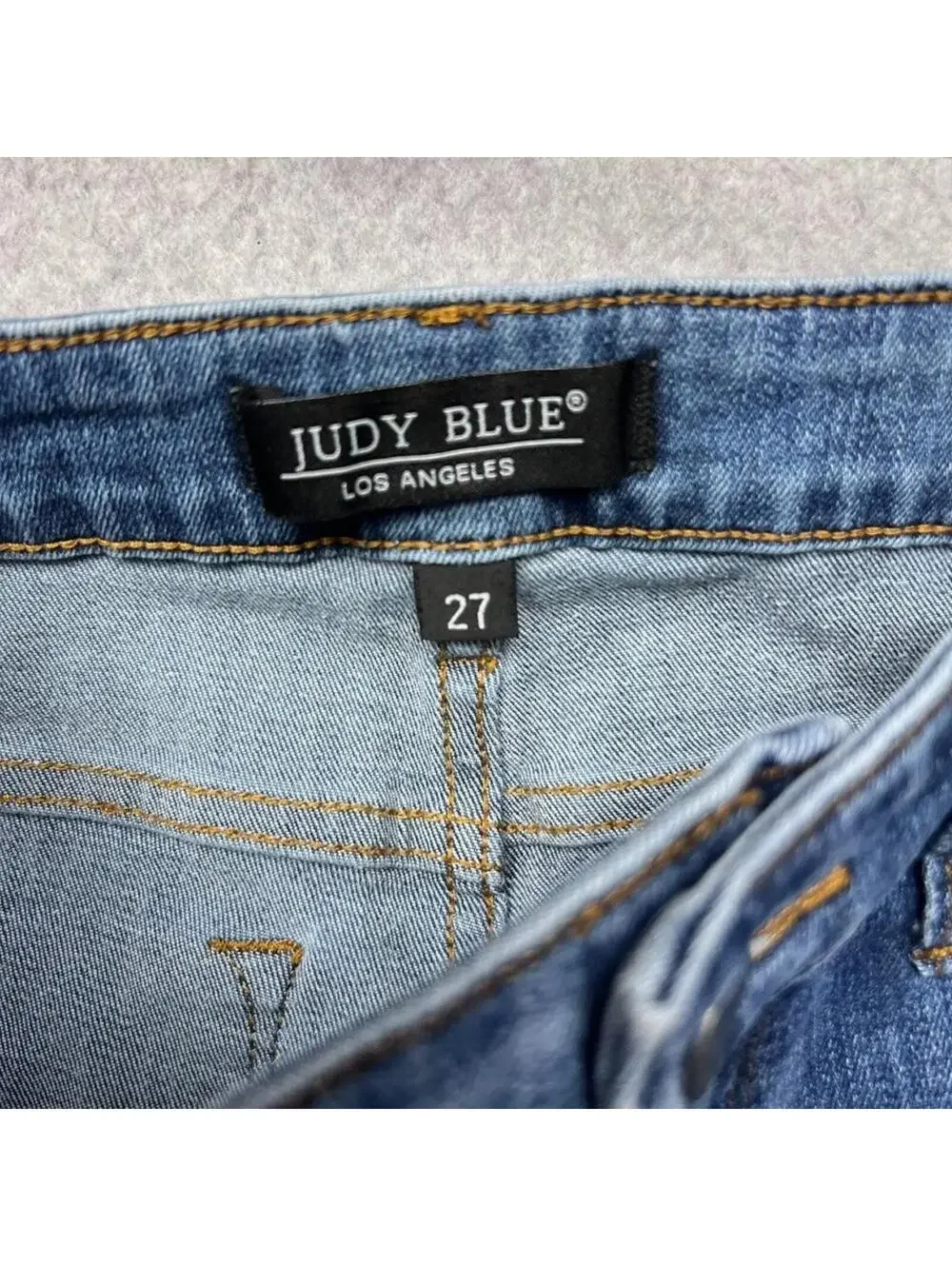 Judy Blue Womens Denim Jean Shorts Size 27 Los Angeles Cuffed High Rise Stretch